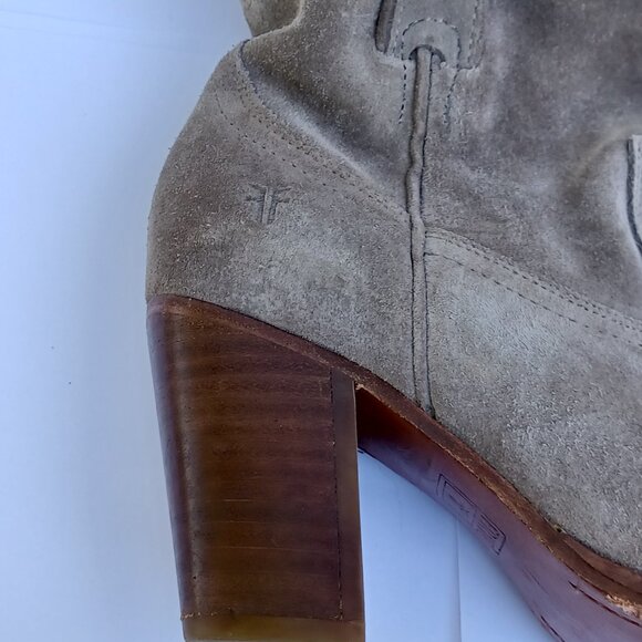 Frye Suede Booties Gray Size 6 - Picture 10 of 14